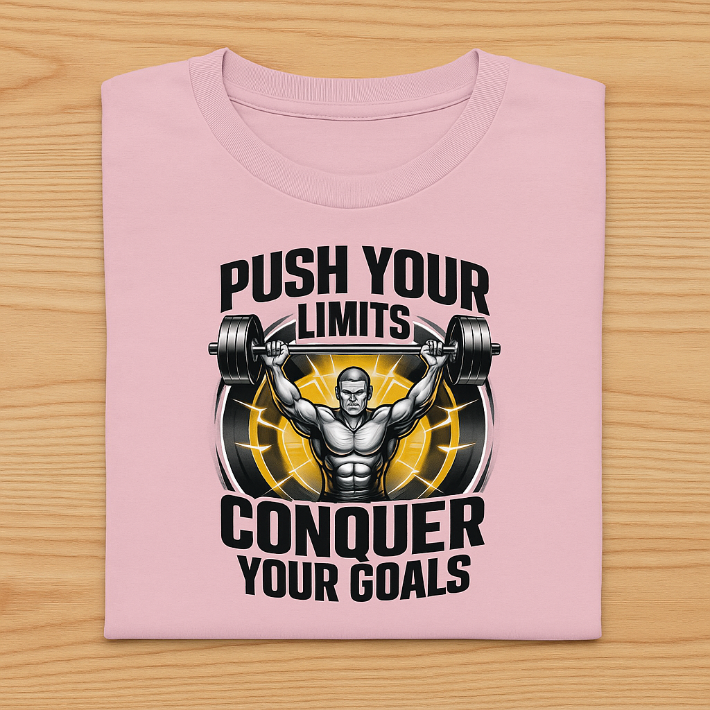 Push Your Limit Unisex Classic Crew T-Shirt Light Baby Pink