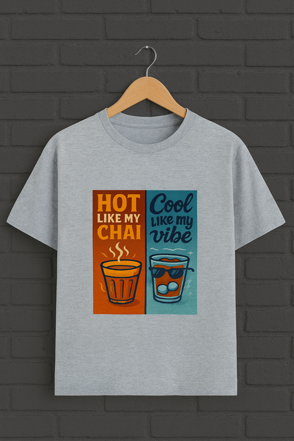 Hot Like Chai Unisex Basic T-Shirt GreyMelange