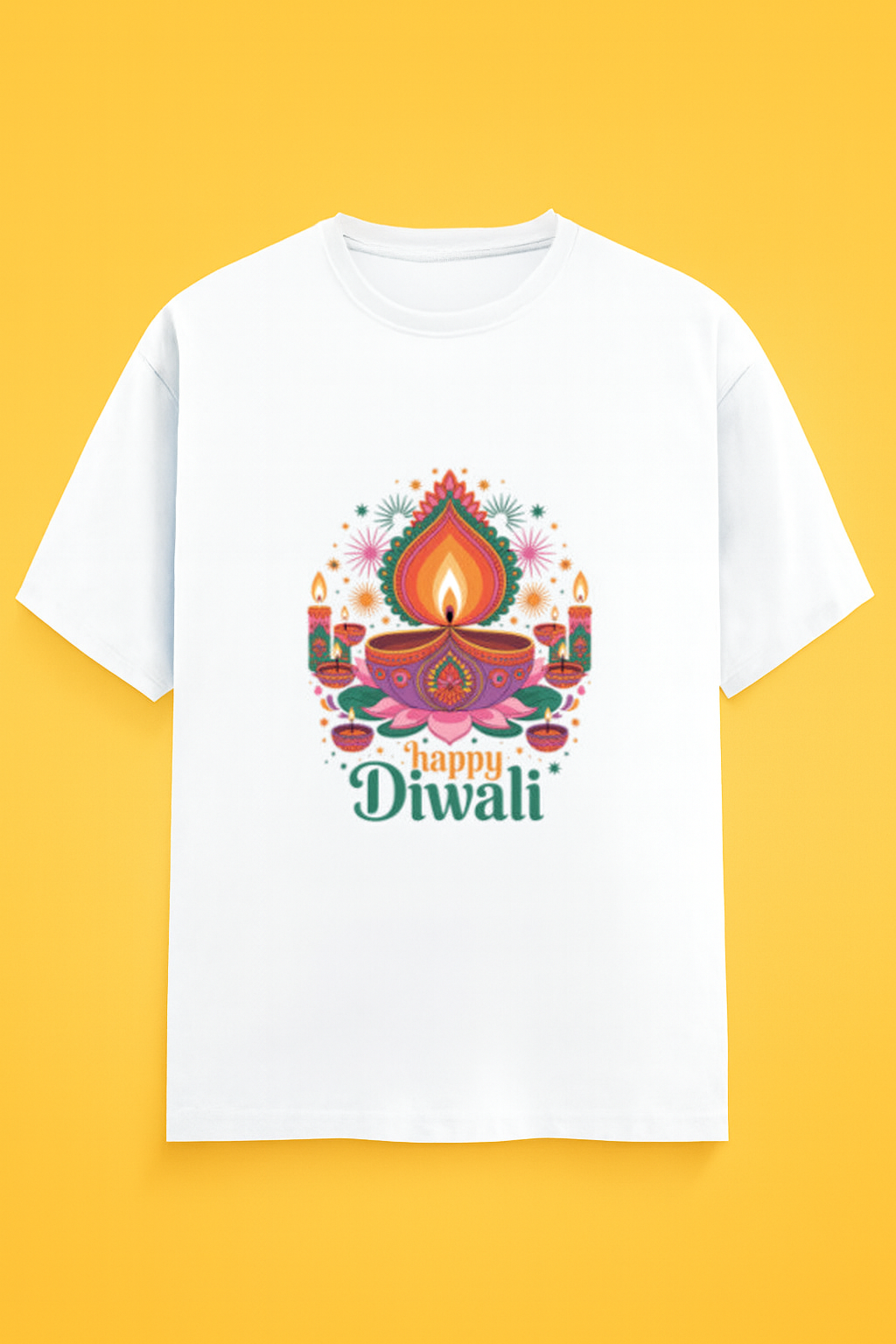 Happy Diwali Unisex Classic Crew T-Shirt White