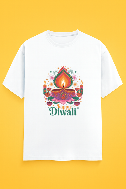Happy Diwali Unisex Classic Crew T-Shirt White