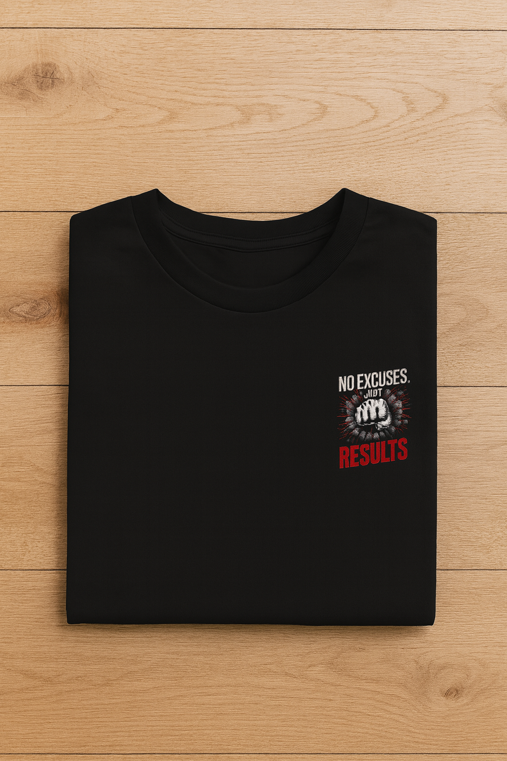No Excuse Just Result Unisex Classic Crew T-Shirt Black
