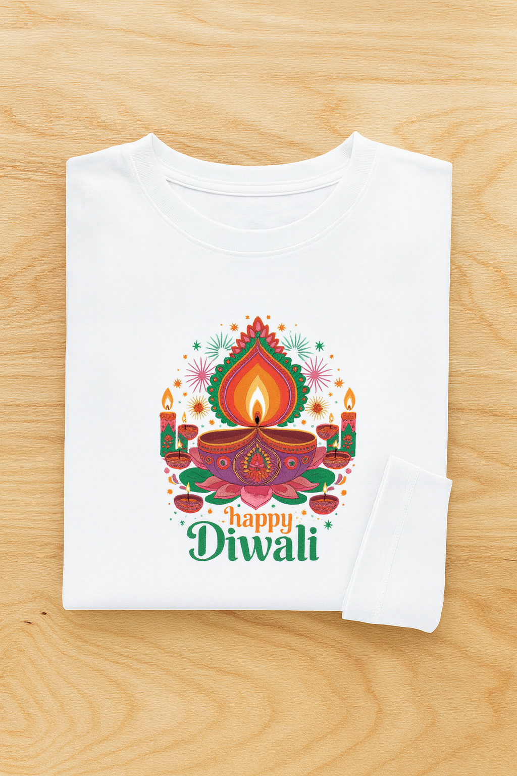 Happy Diwali Unisex Classic Crew T-Shirt White