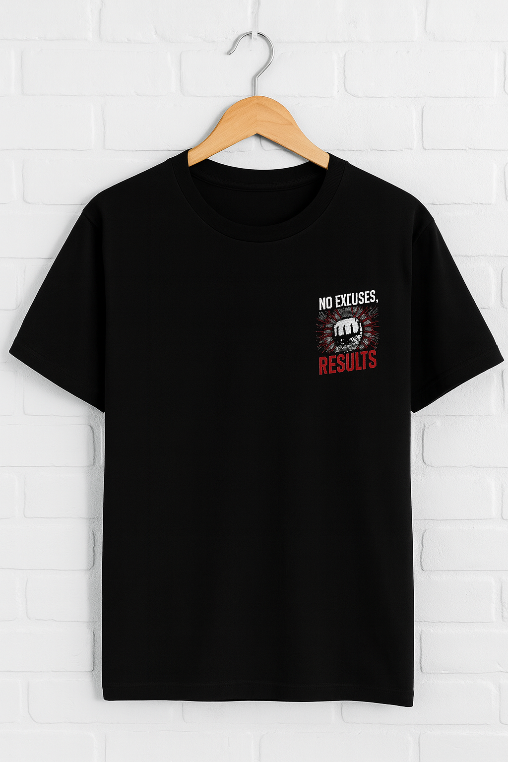 No Excuse Just Result Unisex Classic Crew T-Shirt Black
