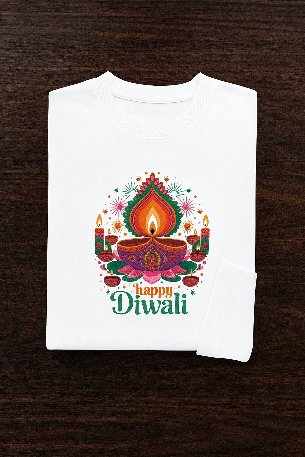 Happy Diwali Unisex Classic Crew T-Shirt White