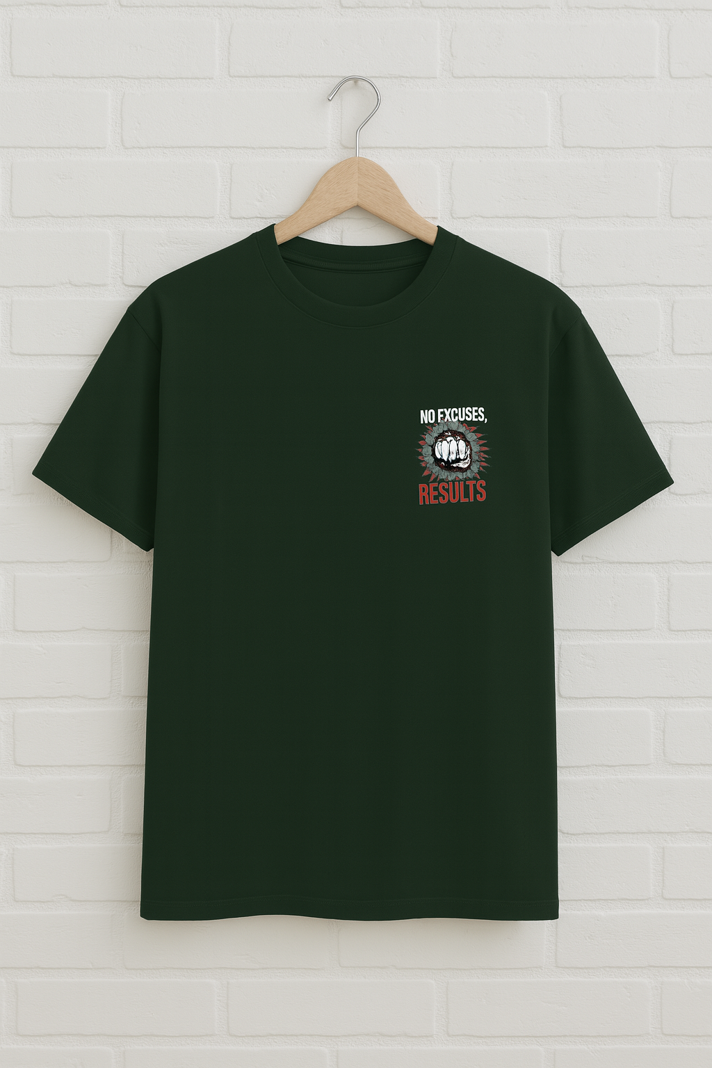No excuse Unisex Classic Crew T-Shirt Bottle green