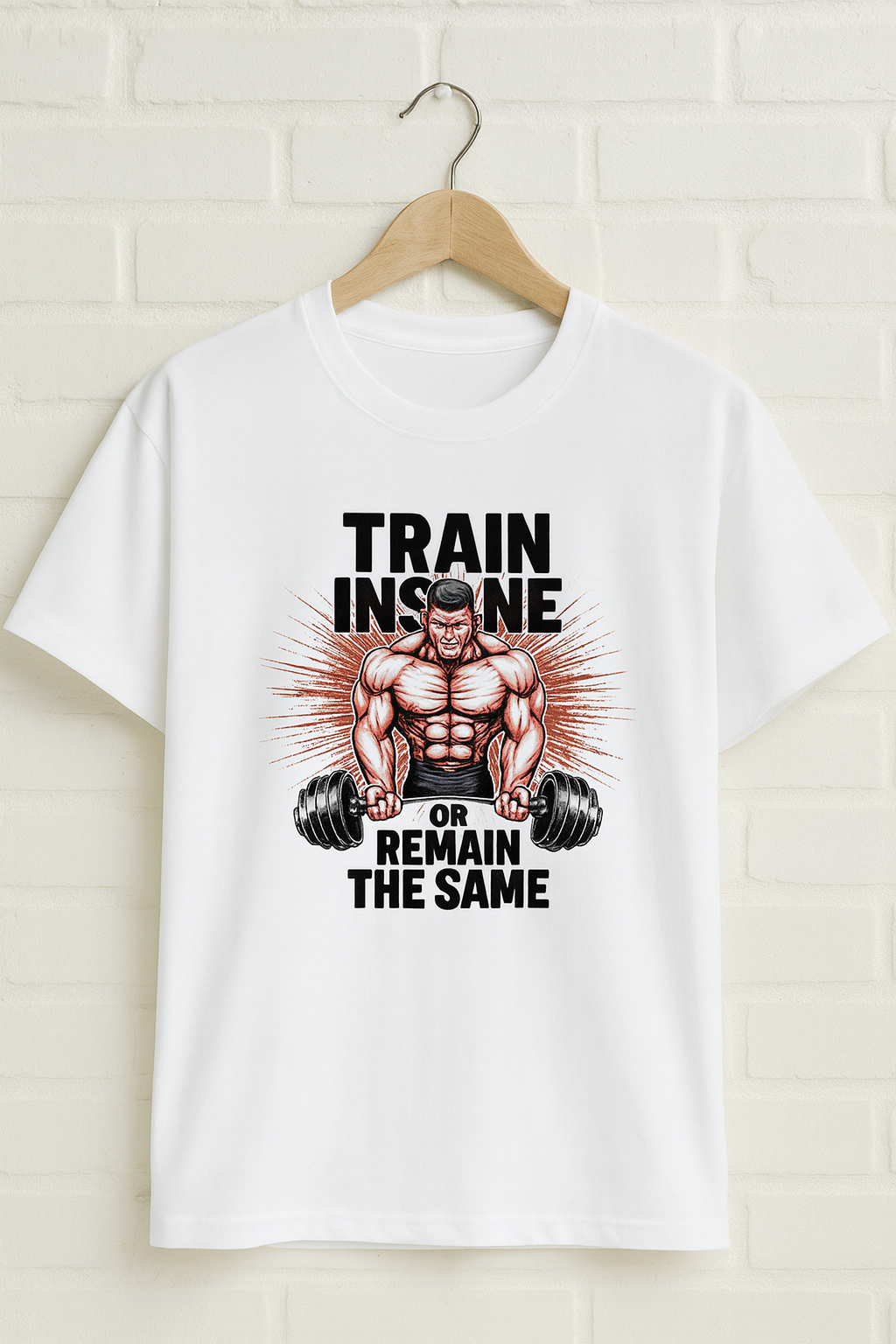 Train Insane Unisex Classic Crew T-Shirt white