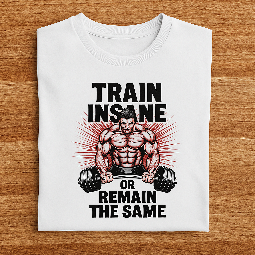 Train Insane Unisex Classic Crew T-Shirt white