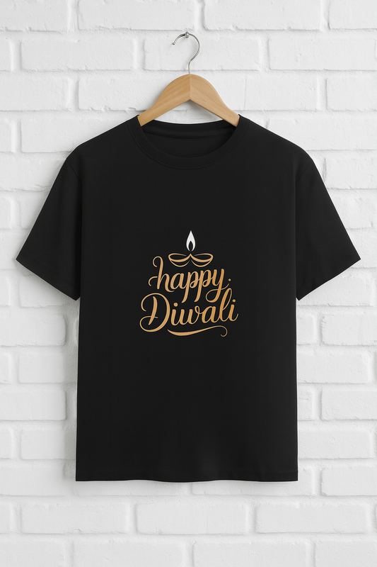 Happy Diwali Unisex Classic Crew T-Shirt Black