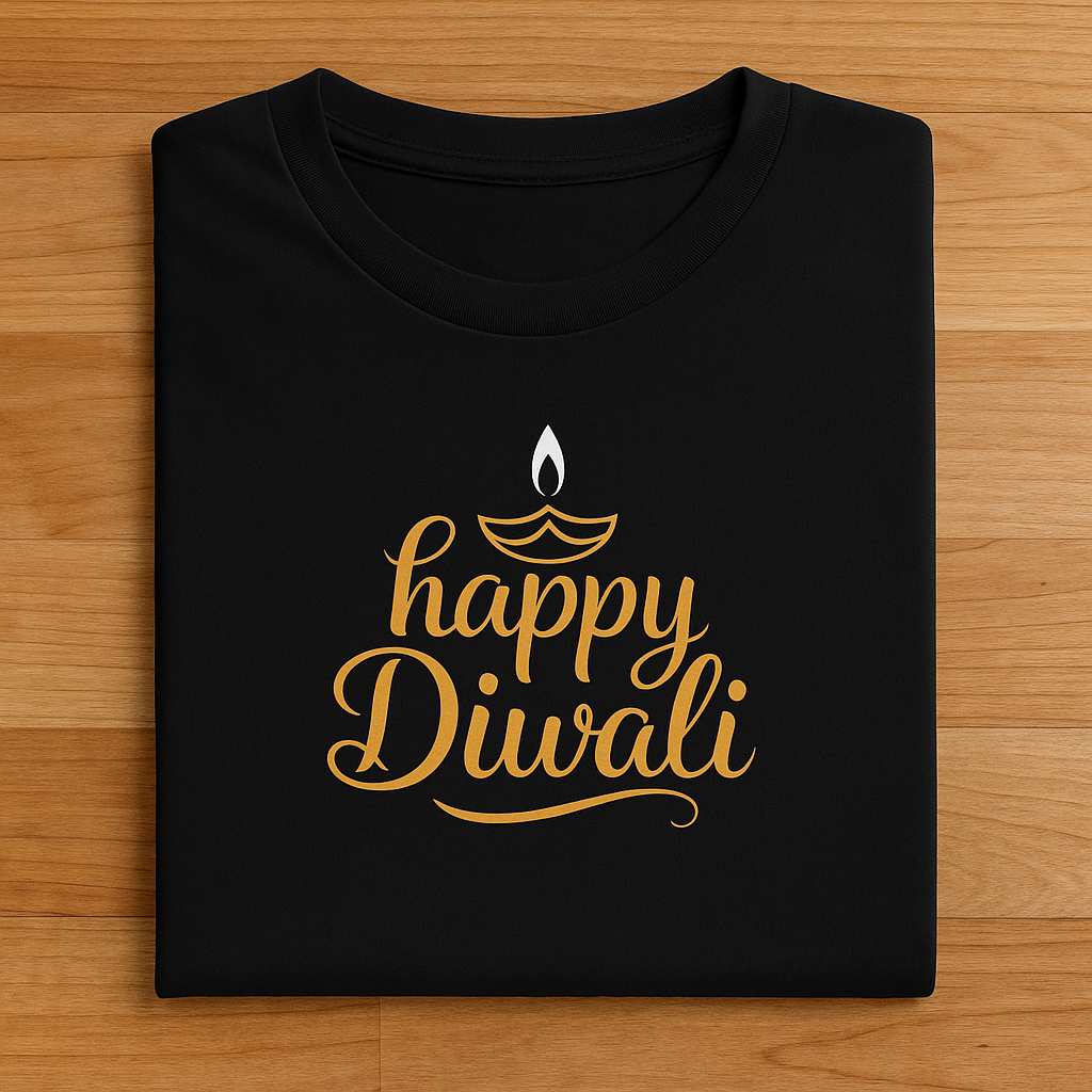 Happy Diwali Unisex Classic Crew T-Shirt Black