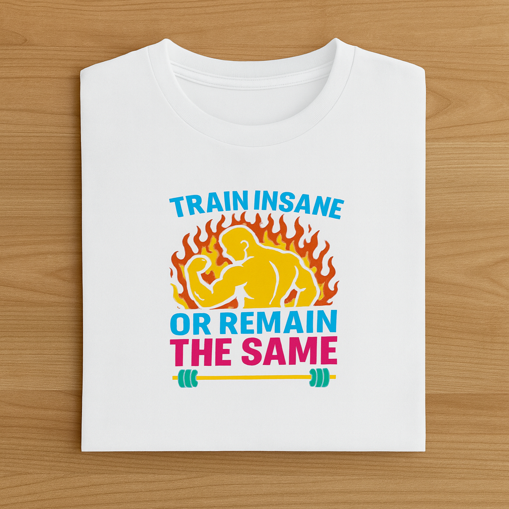 Train Insane Unisex Classic Crew T-Shirt White