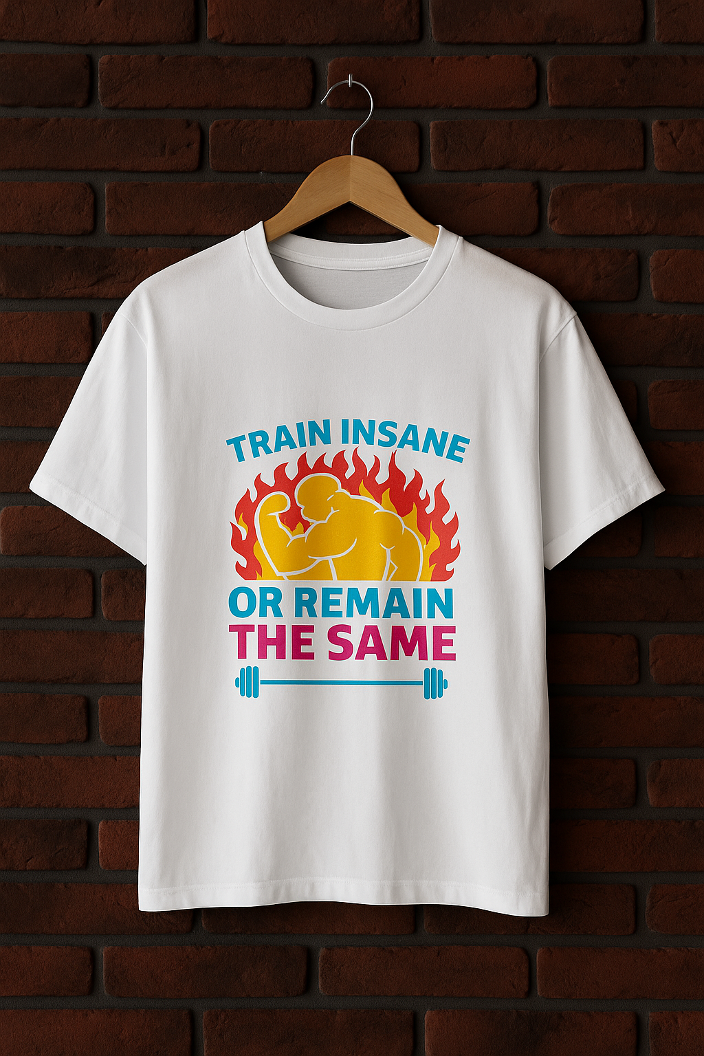 Train Insane Unisex Classic Crew T-Shirt White