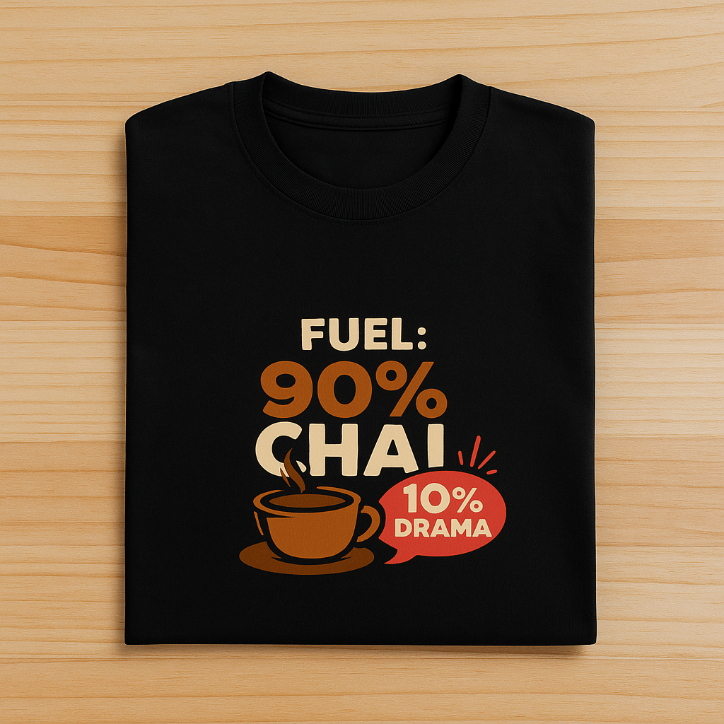 Fuel: 90% Chai Unisex Classic Crew T-Shirt Black