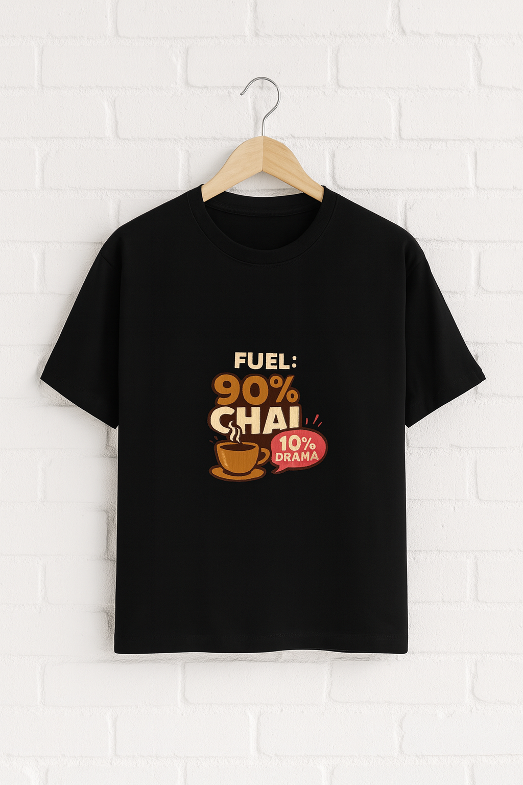 Fuel: 90% Chai Unisex Classic Crew T-Shirt Black