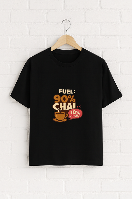 Fuel: 90% Chai Unisex Classic Crew T-Shirt Black