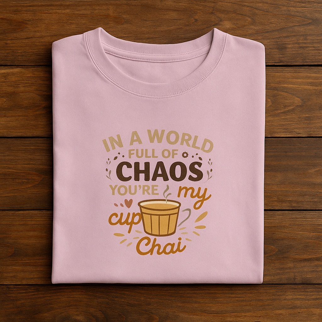 In a world of Chaos Unisex Classic Crew T-Shirt Light Baby Pinki