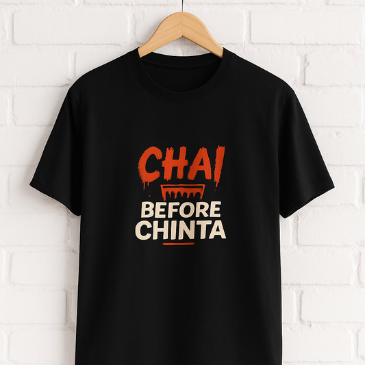Chai before Chinta Unisex Classic Crew T-Shirt Black